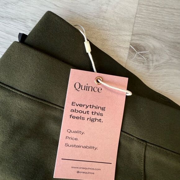 Quince Ultra-Stretch Ponte Straight Leg 4-Pocket Pants size XL green nwt - Picture 8 of 9